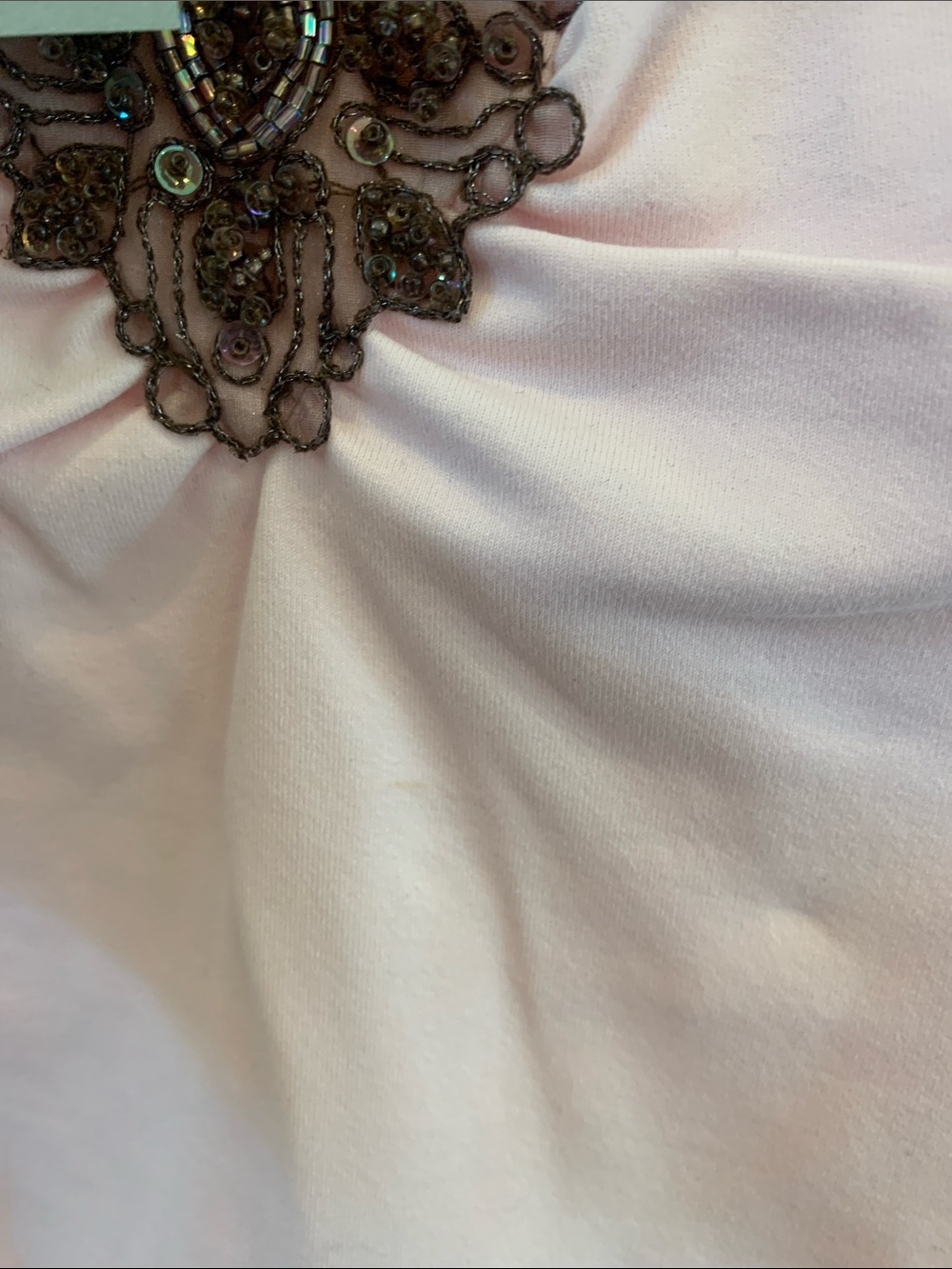 NWT—-Cache Pink Camisole with Brown/Bronze Embellishments & Lace Accents - Picture 4 of 4